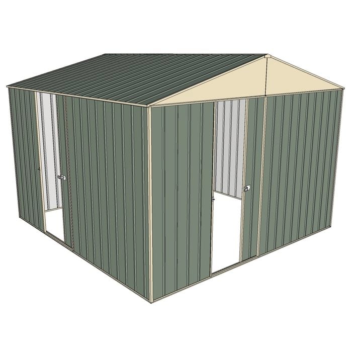 Build-a-Shed 3.0 x 3.0 x 2.3m Gable Single Sliding Side Door Shed - Green