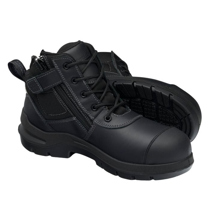 Blundstone Unisex Black DuraFit 7551 Zip Side Safety Boot - UK Size 10