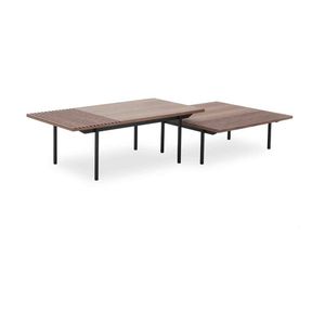 Modern Furniture TOZZI Nest of Tables - Walnut & Black