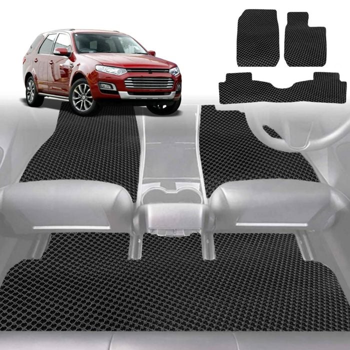6D Diamond Car Floor Mats for Ford Territory 2011-2016-Ultimate Set-Black-Outback GT