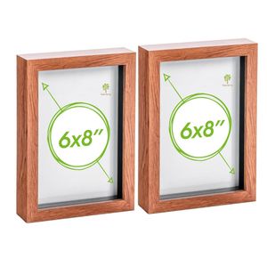 Nicola Spring Acrylic 3D Box Photo Frames - 6" x 8" - Pack of 2