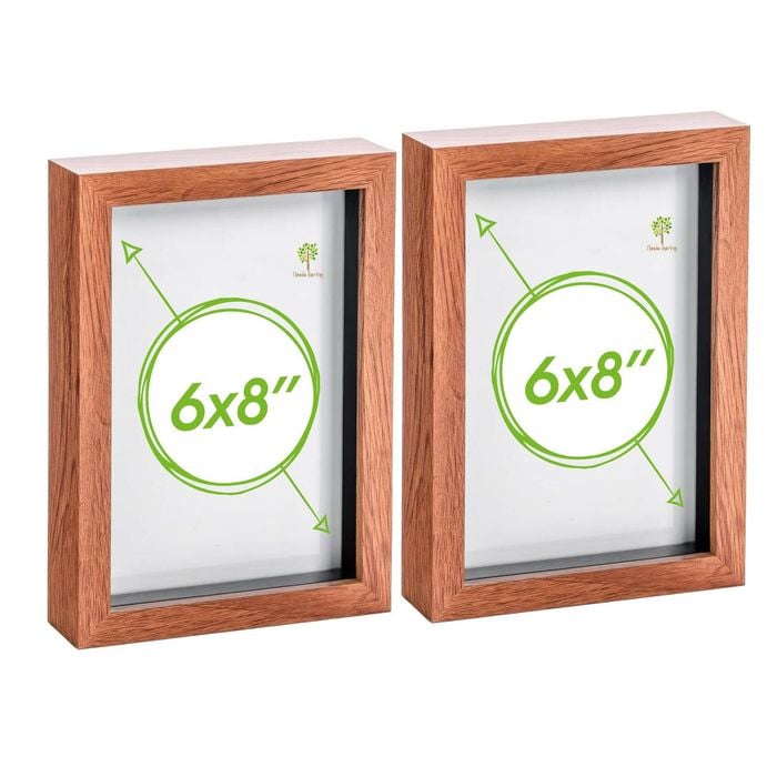 Nicola Spring Acrylic 3D Box Photo Frames - 6" x 8" - Pack of 2