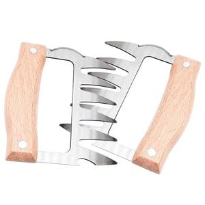 Catzon 2 Pcs Meat Shredder Claws with Wooden Handle
