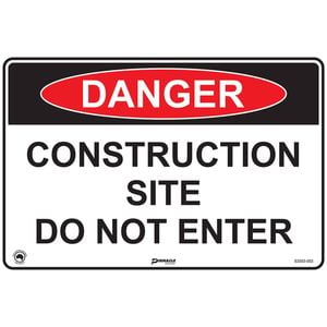 Pinnacle 600 x 400mm Metal Danger Construction Site Do Not Enter Sign 