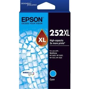 Epson GENUINE Original Epson 252XL Cyan High Capacity Ink Cartridge Toner T253292