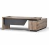 Modern Furniture BALDER Executive Desk with Left Return - Warm Oak & Black
