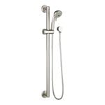 Evekare 32 x 900mm Brushed Nickel Linear Grab Rail and 3 Function Shower With 2m Hose WELS 3 Star 9.0L/min
