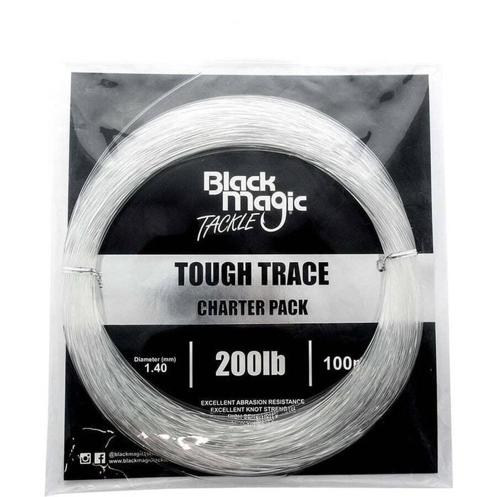 Black Magic Tough Trace Monofilament Fishing Leader 200lb Charter Pack