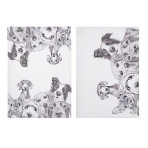Ashdene Peeking Pups Set Of 2 Kitchen Towels