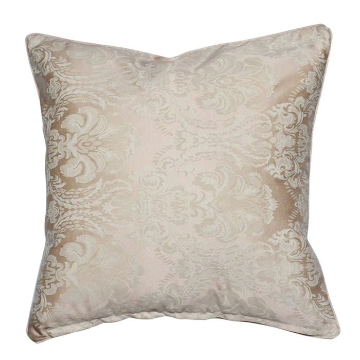 CottonMore A pair of 100% Cotton Sateen Jacquard Beige Euro & Square Cushion Covers 60x60cm
