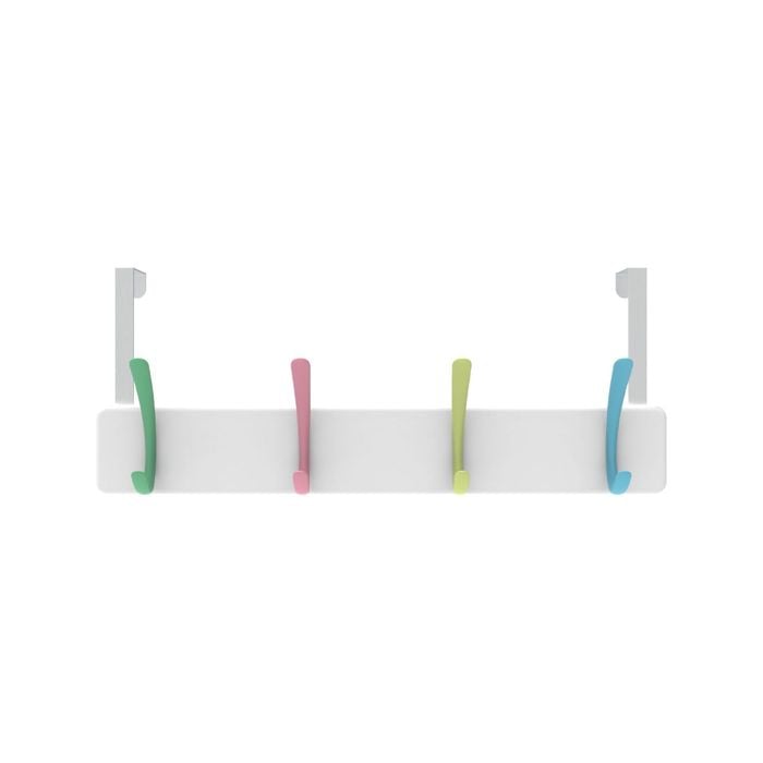 MODE 4 Pastel Hooks on White Board Over Door Hanger