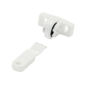 Hafele White Plastic Side Mount Support Catch - 2 Pack