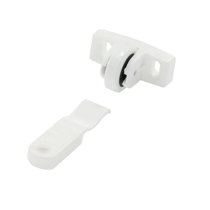 Hafele White Plastic Side Mount Support Catch - 2 Pack