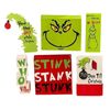 P&P Multicolor 6PCS Grinchmas Wooden Tabletop Decor Christmas Tiered Tray Party Ornaments
