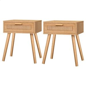 ALFORDSON 2x Bedside Table Rattan