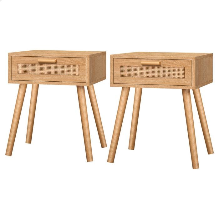 ALFORDSON 2x Bedside Table Rattan