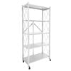 5 Tier Storage Shelf Rack Foldable Kitchen Organizer Heavy-duty White