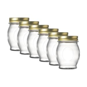 6pk Ecology Confiture Round Kitchen Pantry Jar With Screw-top Metal Lid 390ml