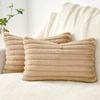 Gioia Casa Faux Fur Cushion Covers - Natural, 50cm x 30cm (Pack of 2)