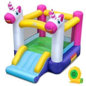Costway Inflatable Bounce House Unicorn Themed Jumping Castle Slide