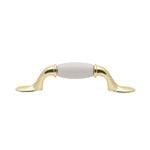 Prestige 76mm White Ceramic / Gold Plated Metal Handle