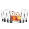 LAV Truva Whisky Glasses Set - Vintage Glass Bourbon Scotch Whiskey Tumblers - 280ml - Pack of 6
