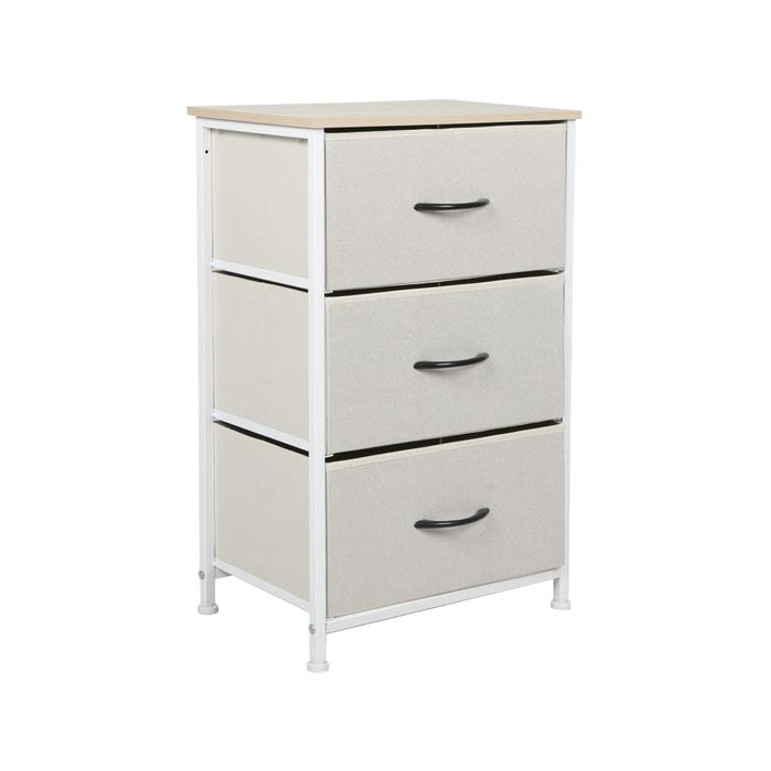 Levede 3 Chest of Drawers Storage Cabinet Beige