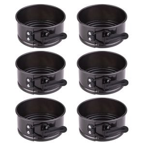 6PK Daily Bake Non-Stick Mini Springform Cake Pan Bakeware 10x4.5cm - Black