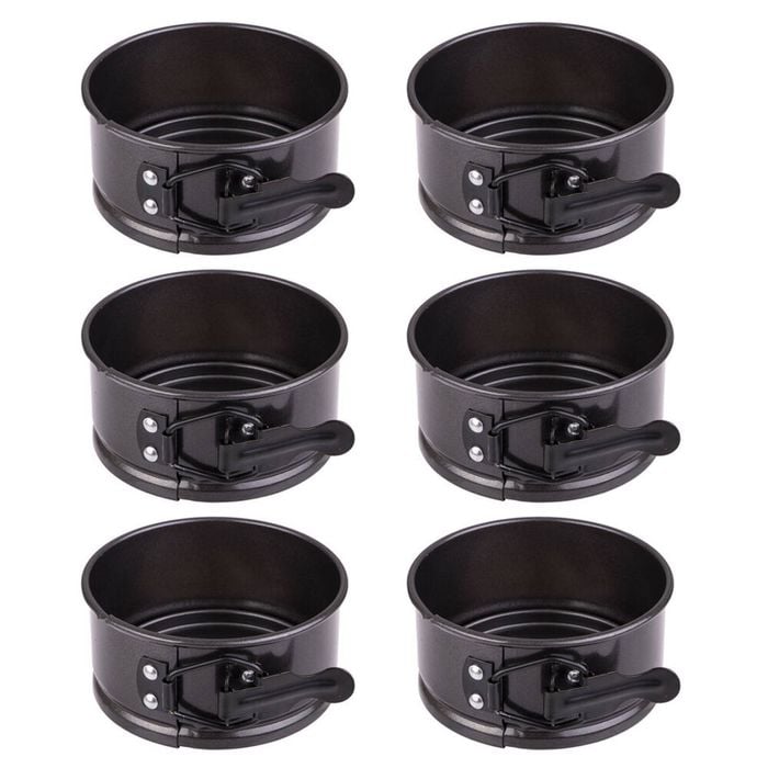 6PK Daily Bake Non-Stick Mini Springform Cake Pan Bakeware 10x4.5cm - Black