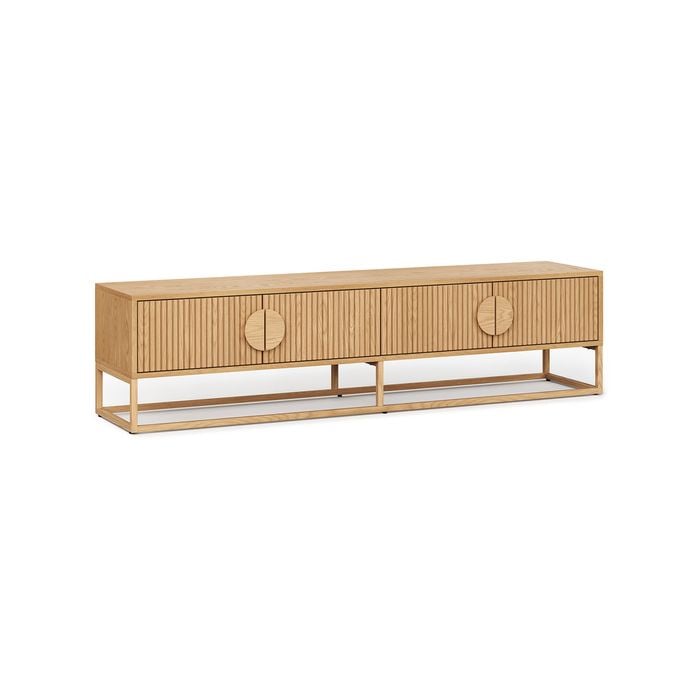 Braxton 180cm Natural Oak Ripple Slatted TV Entertainment Unit