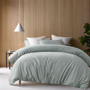 Accesorize Bamboo Cotton Double Stitch Quilt Cover Set Sage - Single Bed