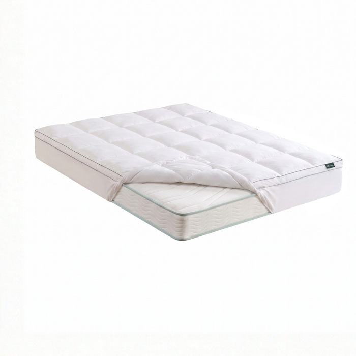 Zinus Double Bonnell Spring Mattress & Pillowtop Mattress Topper Set, Essential Quilted Inner Spring