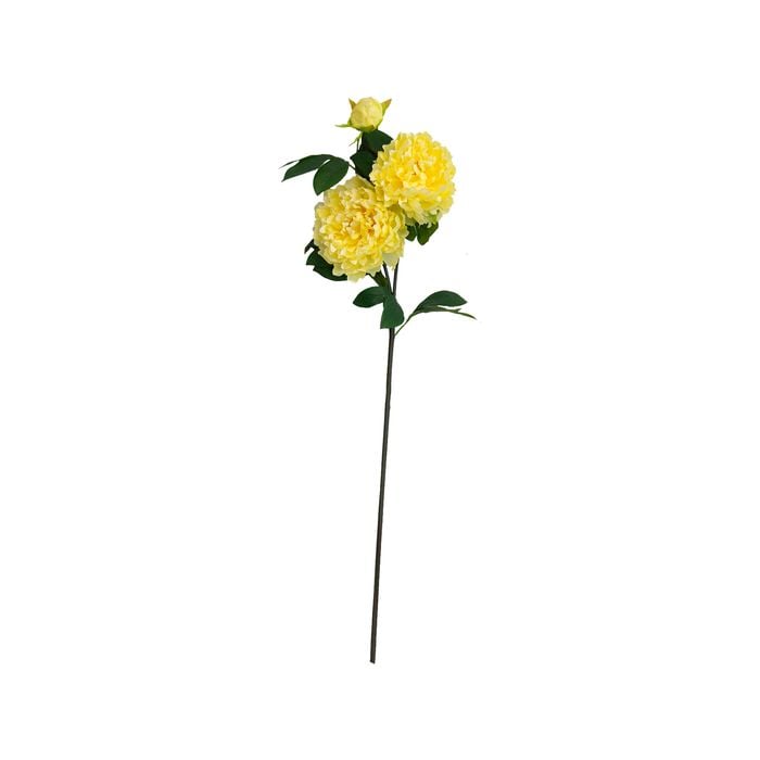 UN-REAL 95cm Yellow Artificial Trio Carnation