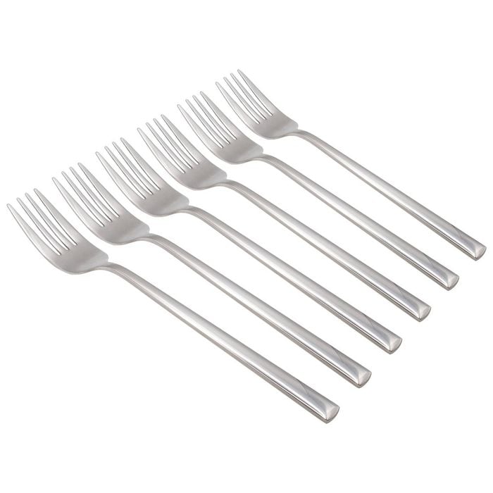 Tondo Stainless Steel Dinner Forks - 21.5cm - 12x Durable Rust Resistant Stainless Steel Dishwasher Safe Flatware Set