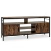 Costway Entertainment Unit Wooden Storage Coffee Table w/Cable Manage Holes Brown