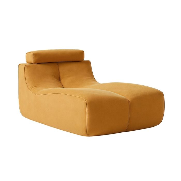 Miuz Lounge Chaise Sofa, 1pc Modular Sofa Lounge Chair, Yellow Chair