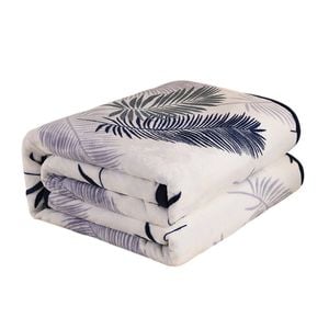 Catzon 200x230cm Flannel Blanket Soft Warm Printed For Sofa And Bed-white