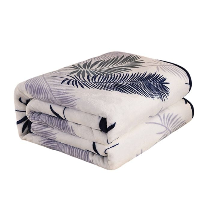 Catzon 200x230cm Flannel Blanket Soft Warm Printed For Sofa And Bed-white