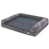 P&P Grey Bolster Edge Dog Sofa Bed With Waterproof Removable Cover
