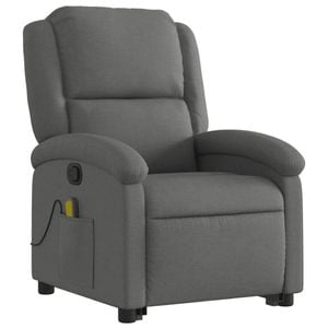 vidaXL Stand up Massage Recliner Chair Armchair Single Sofa Dark Grey Fabric
