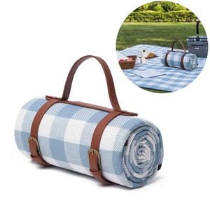 Catzon Foldable Picnic Mat for Beach & Camping-BlueWhite(M)