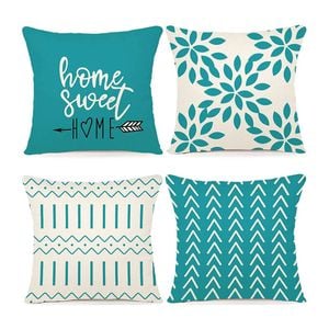 Catzon 4 Pcs Modern Throw Pillow Covers Geometric Flower Pattern for Couch