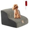 Costway 2-Tier Pet Foam Ramp Non-Slip Pet Stairs Climbing Ladder Grey