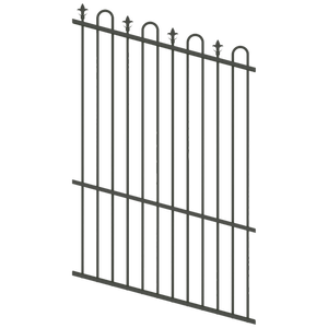 ProtectorAl 0350-1200W x 1800H Woodland Grey Loop & Spear Top Pool Fence Panel Raked Up to 15º