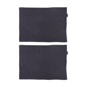 2x 4pc Bas Phillips Linen Tencel Placemat Set Tableware Navy 33x45cm