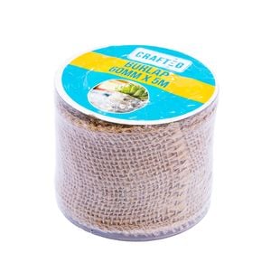 Crafted 60mm x 5m Natural Burlap