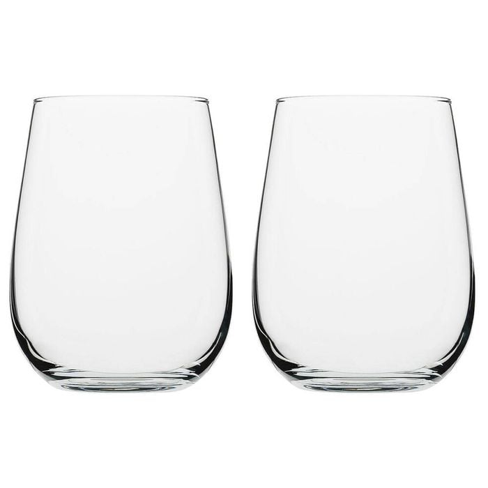 2x 6pc Porto Harvest Soda Lime Glass Stemless Wine Glasses Set 430ml Clear