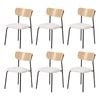 Oikiture 6PCS Dining Chairs Padded Lounge Seat Corduroy Beige