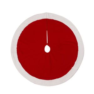 Catzon Red Christmas Tree Skirt 48inch Flocking Xmas Tree Mat