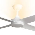 Threesixty 122cm White 4 Blade Ambience Ceiling Fan With Up Light